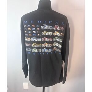 American Tradition Motorcycles‎ Graphic Long Sleeve T Shirt Mens Large Black